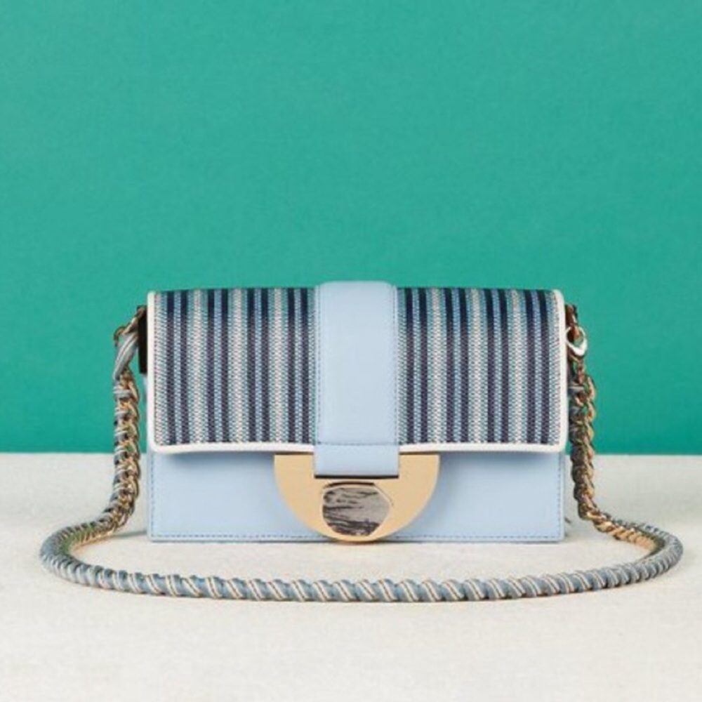 DVF Stone Lock Bon Journée Raffia Bag
